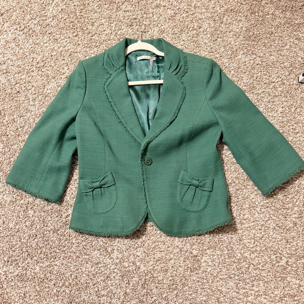 Classiques Entier Teal Blazer with Bow Details